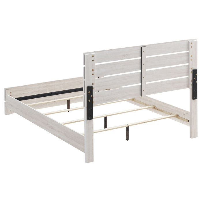 Coastal white Brantford 5-piece queen bedroom set by CoasterEveryday with a bed, nightstands, and dresser, in a modern bedroom setting.