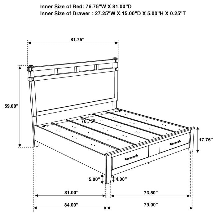 Hazlewood 4-piece Eastern King Bedroom Set Vineyard Oak