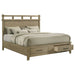 Hazlewood 59-inch Eastern King storage bed by CoasterEveryday in Vineyard Oak with built-in storage drawers and modern design.