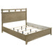 Hazlewood 4-piece Eastern King bedroom set by CoasterEveryday in Vineyard Oak, featuring a bed frame, dresser, nightstands, and mirror.