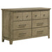 Hazlewood 4-piece Eastern King bedroom set by CoasterEveryday in Vineyard Oak finish, including bed frame, nightstands, and dresser.