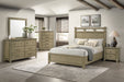 Hazlewood 61-inch Queen Panel Bed in Vineyard Oak by CoasterEveryday, showcasing the wooden bed frame with panel headboard.