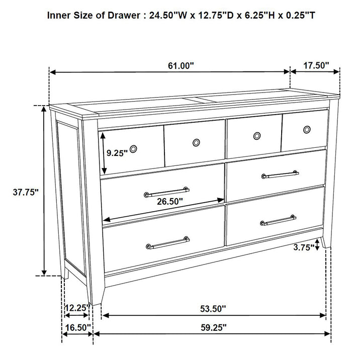 Hazlewood 6-drawer Bedroom Dresser Cabinet Vineyard Oak