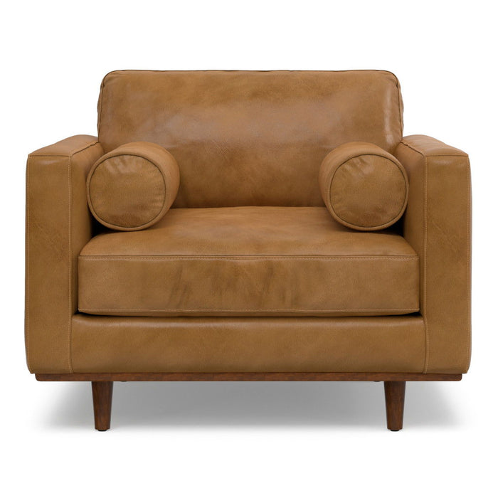 43" Leather Arm Chair - Brown