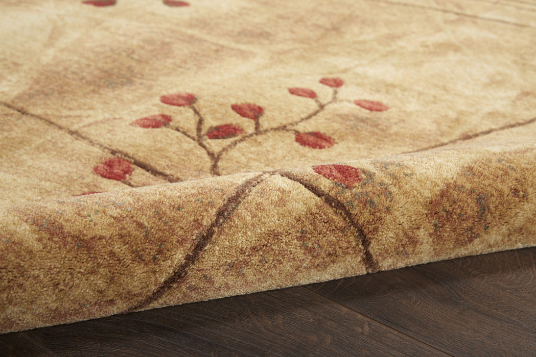 10' x 13' Floral Power Loom Area Rug - Brown