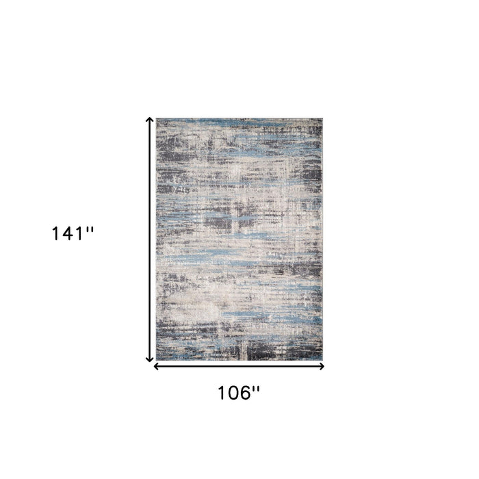 9' X 12' Abstract Modern Area Rug - Blue