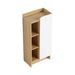 Giga freestanding bathroom linen cabinet with narrow design, black finish, single door, and three open shelves for storage