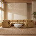 Meridian Furniture Hammond velvet performance fabric U-shaped sectional sofa with six upholstered stationary sections.