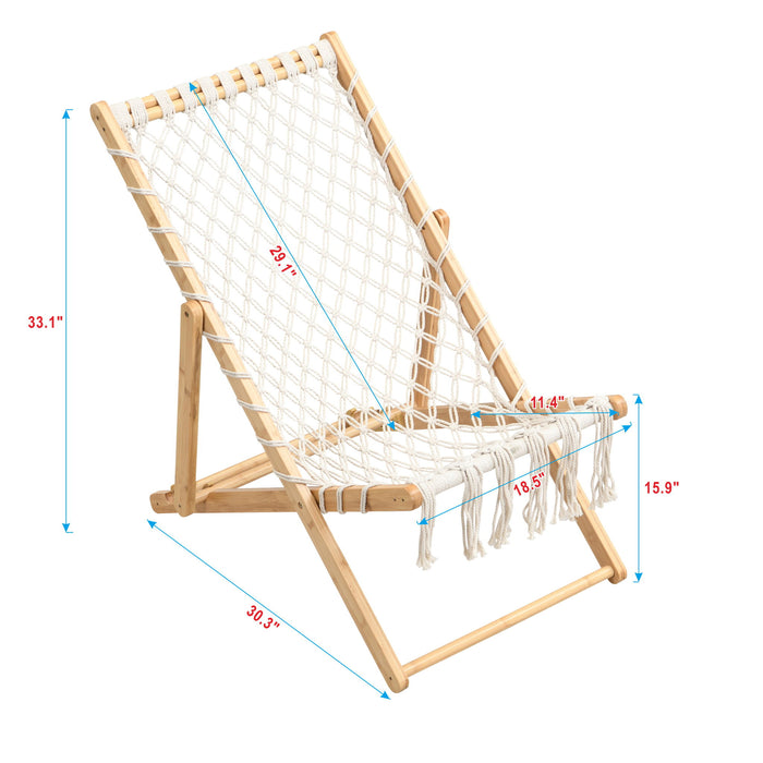 Giga bamboo weaving chair set with handwoven rope, ideal for patio and living spaces, showcasing natural bamboo design.