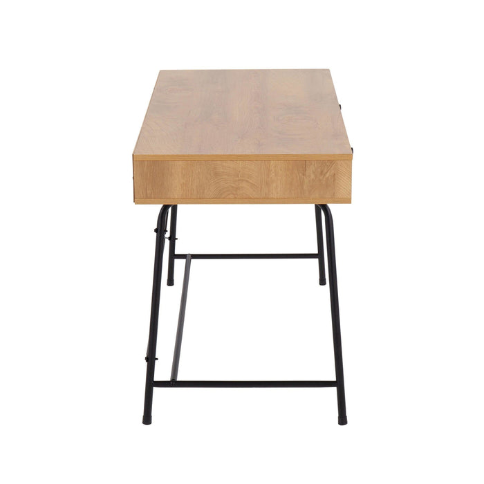 Casper - Desk - Black Steel And Brown Wood
