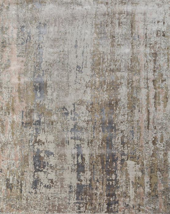 8' X 10' Genuine Wool Abstract Hand Knotted Area Rug - Blue