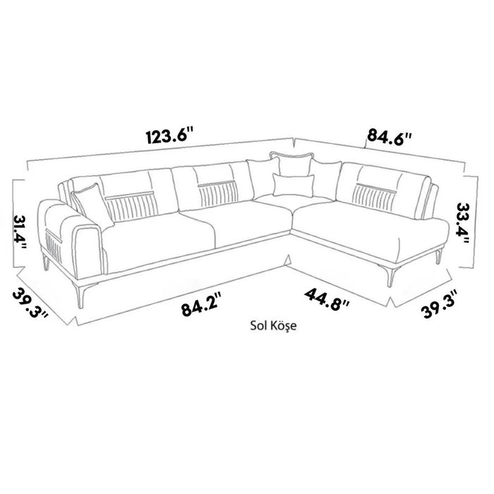 Bellona Seul Right Facing Sectional