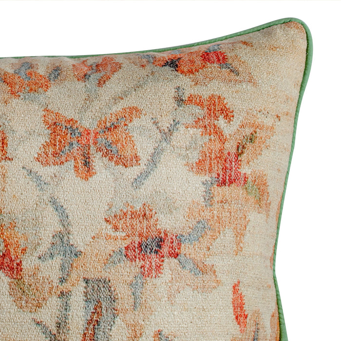 TOV Furniture Taman 20-inch natural cotton accent pillow cover with summer floral pattern for decorative home decor.