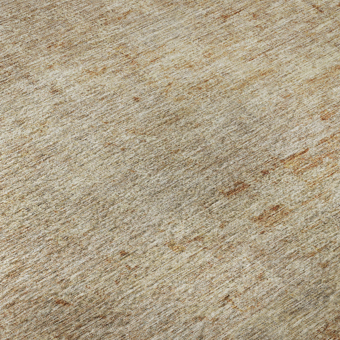 10' X 14' Abstract Washable Area Rug With UV Protection (688003) - Copper / Beige