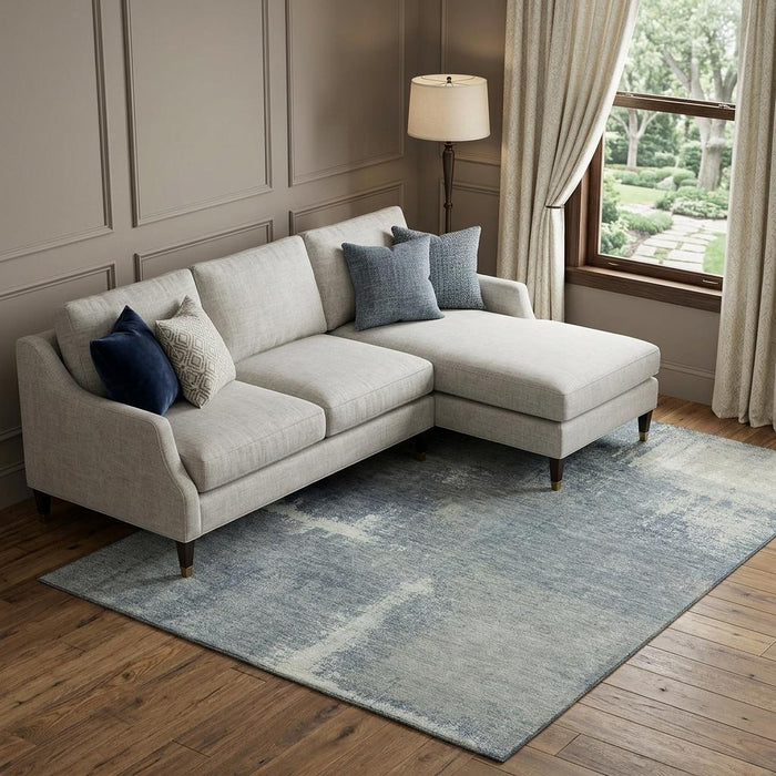 10' X 14' Abstract Washable Area Rug With UV Protection (693192) - Sage / Ivory / Blue