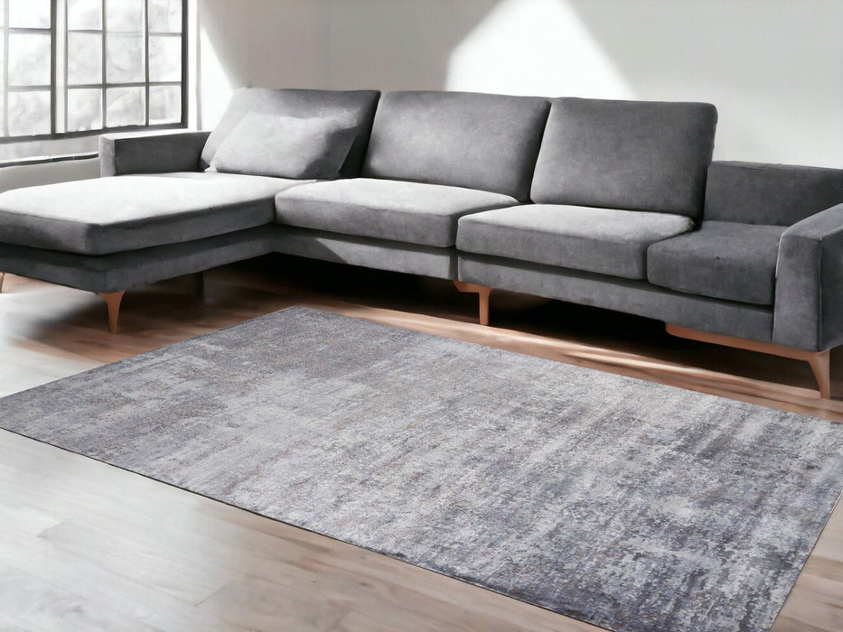 9' x 13' Abstract Hand Loomed Area Rug - Light Gray