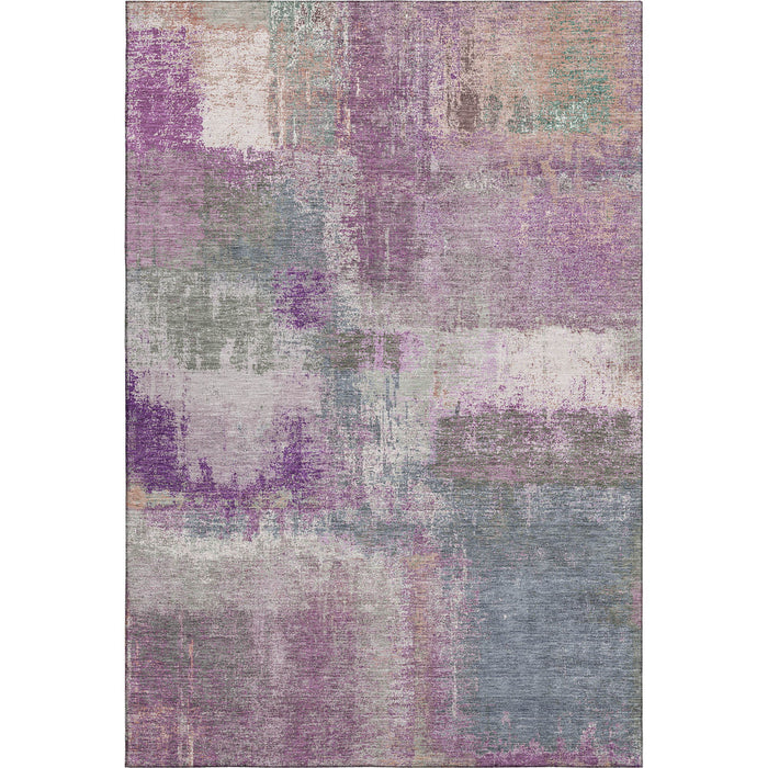10' X 14' Abstract Washable Area Rug With UV Protection (693186) - Lavender / Blue / Ivory