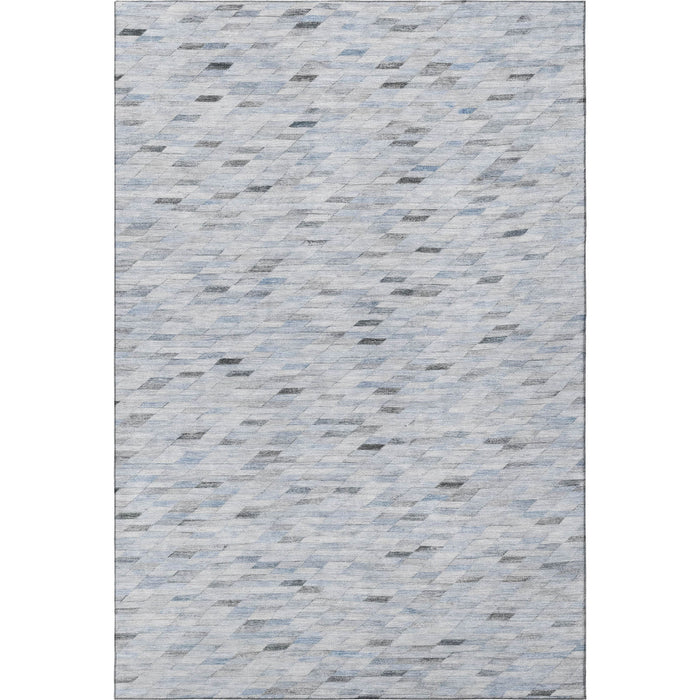10' X 14' Geometric Washable Area Rug With UV Protection (696386) - Blue / Gray / Ivory