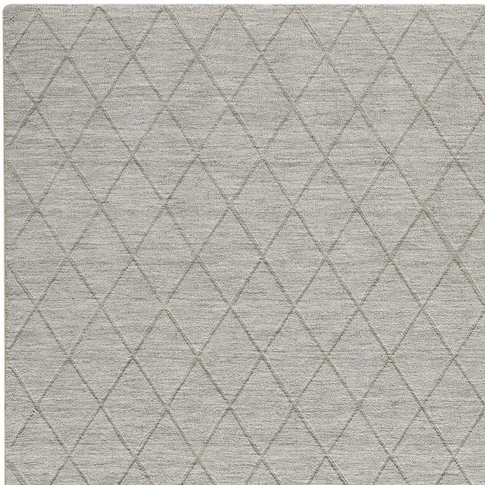 8' X 10' Wool Geometric Hand Woven Area Rug (573165) - Gray