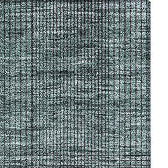 10' X 14' Striped Washable Area Rug With UV Protection - Teal And Gray