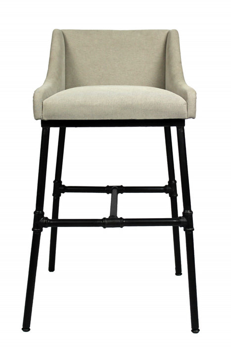 Upholstered Linen Dining Arm Chair - Light Gray