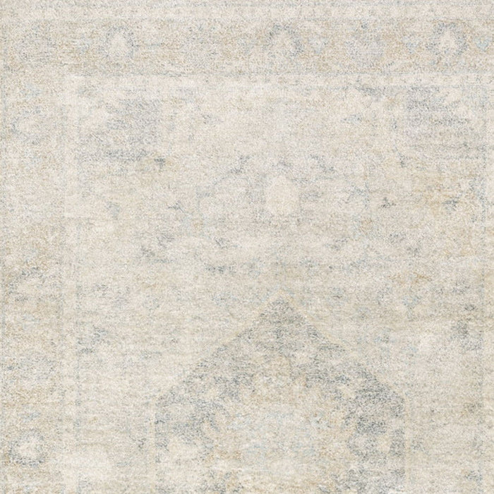 10' x 13' Oriental Hand Loomed Stain Resistant Area Rug With Fringe - Beige And Gray