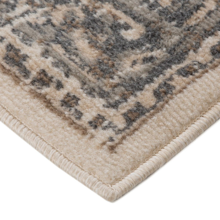 10' x 14' Beige Medallion Power Loom Area Rug - Gray And Light