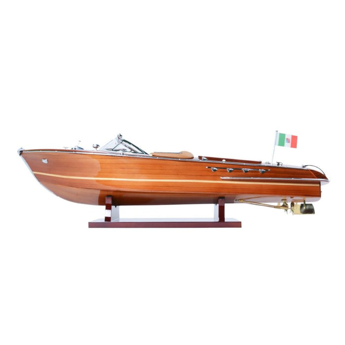 Hand Painted Riva Aqurama Medium Speedboat Model Boat - Brown