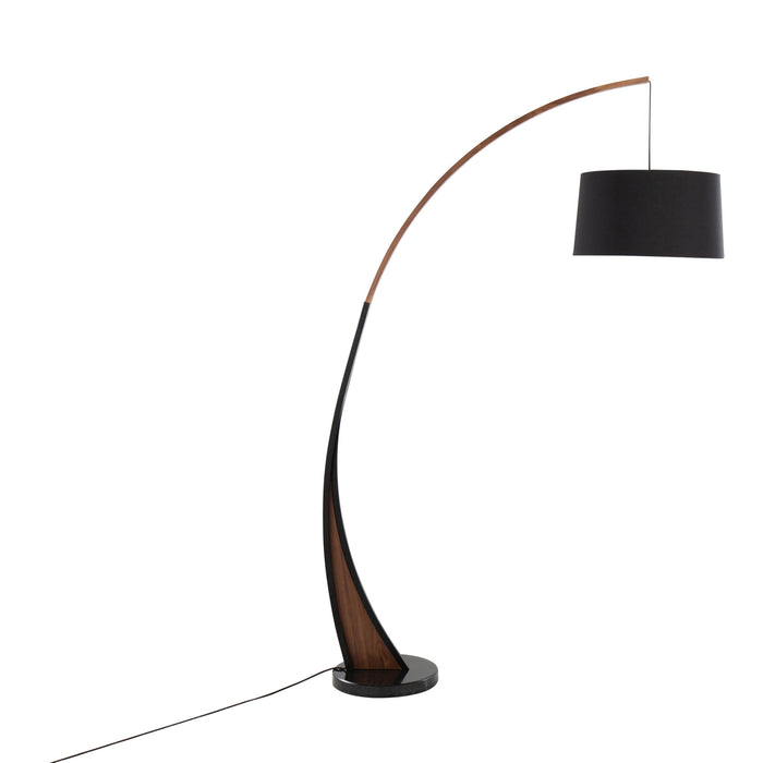 Noah - Floor Lamp - Walnut Wood Frame And Marble Base