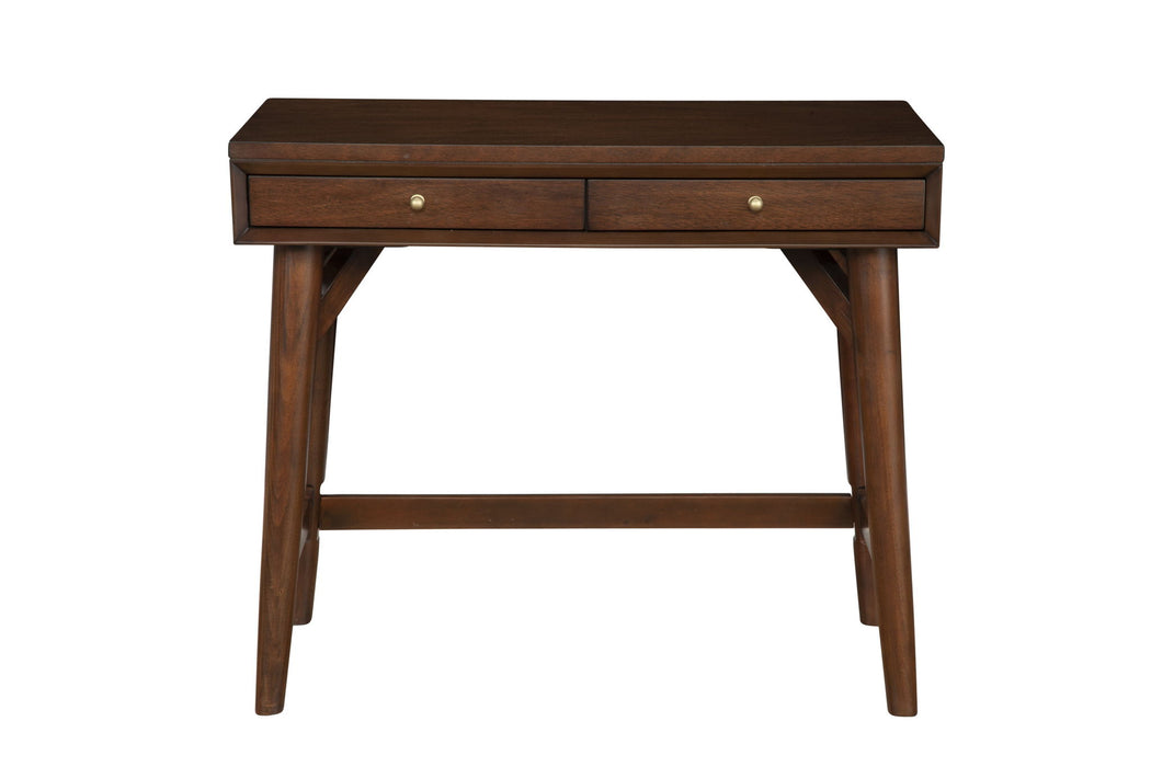Solid Manufactured Wood Writing Desk With Two Drawers - Brown