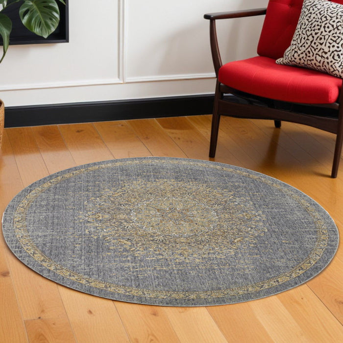 108" x 108" Wool Rug - Slate Gray