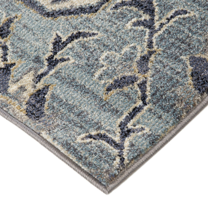 9' x 12' Floral Medallion Power Loom Area Rug - Purple And Ivory