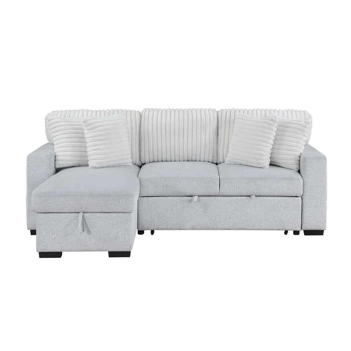 Sleeper USB Sofa Toss Pillow With Black Legs - Gray / White
