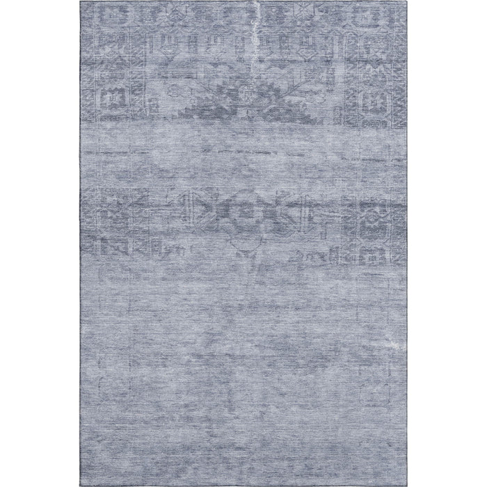 10' X 14' Oriental Washable Area Rug With UV Protection (695954) - Denim Blue / Sky Blue