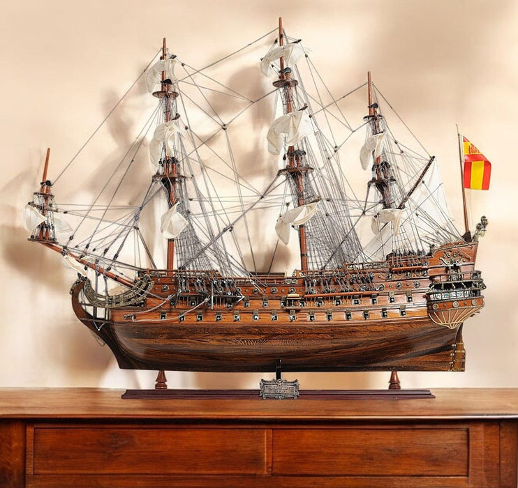 Sailboat Model With Chrome Fittings - Brass
