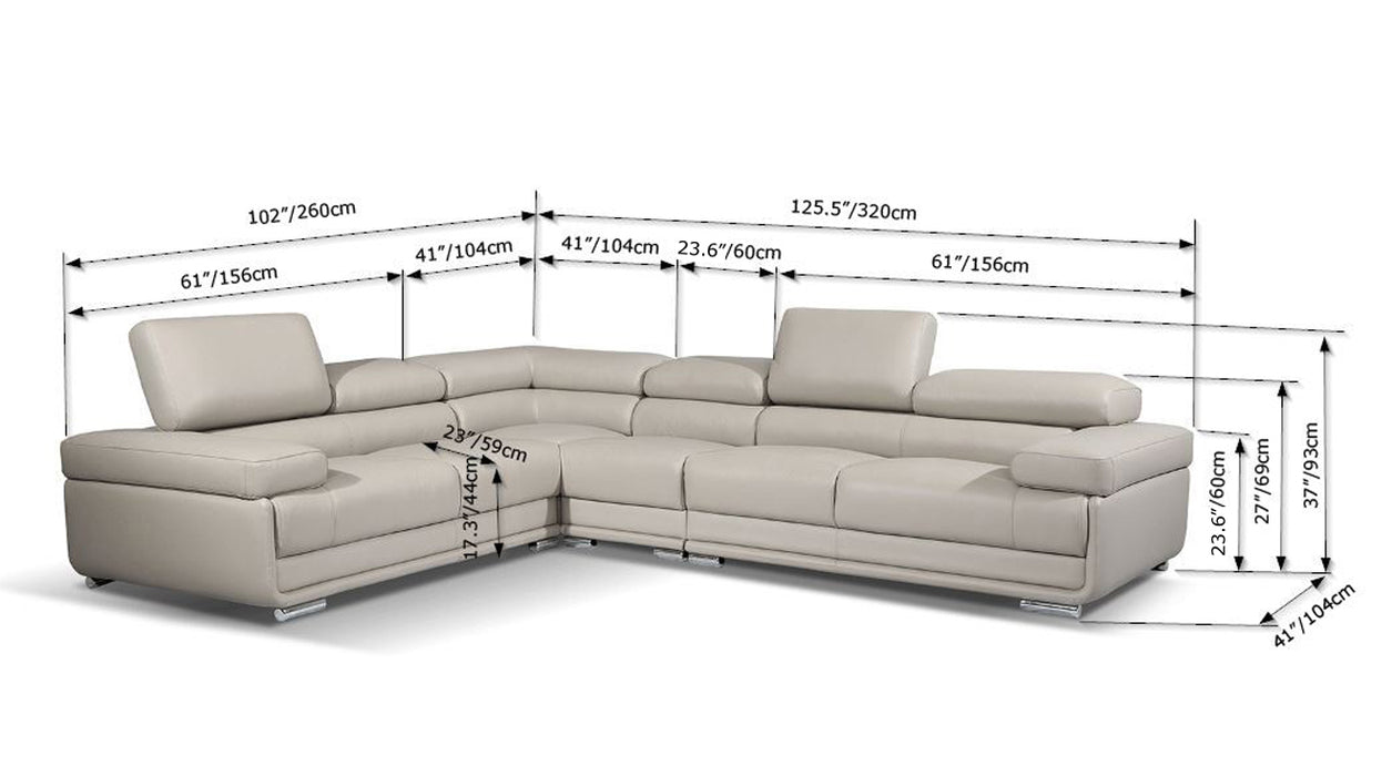 2119 Sectional Light Gray Right or Left