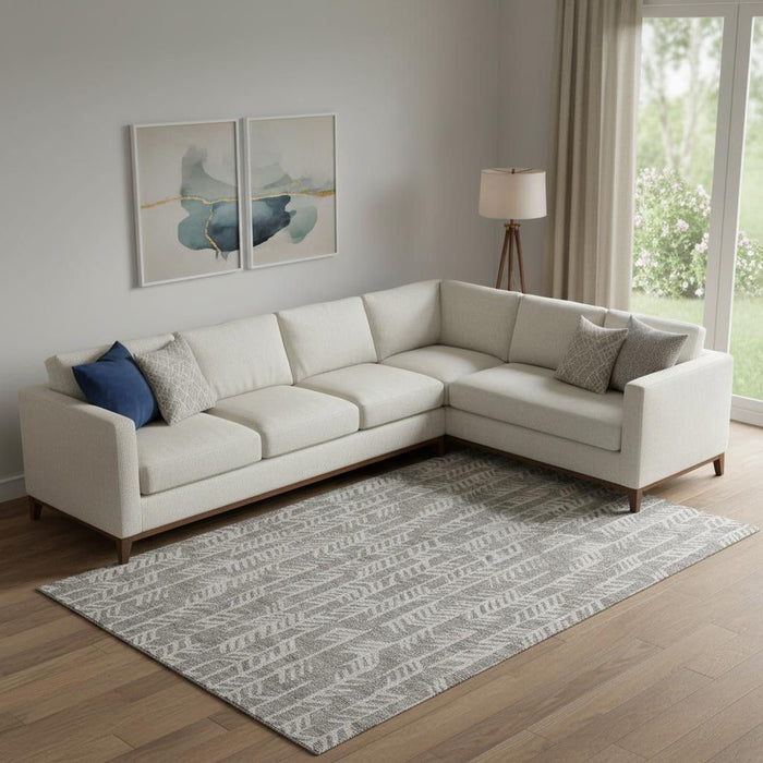 10' X 14' Tribal Washable Area Rug With UV Protection (672086) - Taupe / Beige