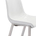 Set of two white and silver steel low back bar height chairs by HomeRoots, featuring modern design and bar stool style.
