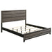 CoasterEveryday Watson five-piece California King bedroom set in grey oak finish, featuring a bed, nightstands, and dresser.