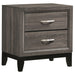 Gray oak bedroom furniture set including a California King bed, dresser, and nightstands by CoasterEveryday.