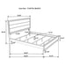 CoasterEveryday Watson five-piece California King bedroom set in grey oak showing bed frame, nightstands, and dresser with modern design.