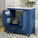Giga bathroom vanity with single undermount sink, wood frame, two doors, drawer, soft-close, multifunctional storage.