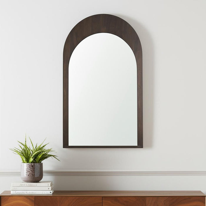48" Solid Arch Framed Accent Mirror - Brown