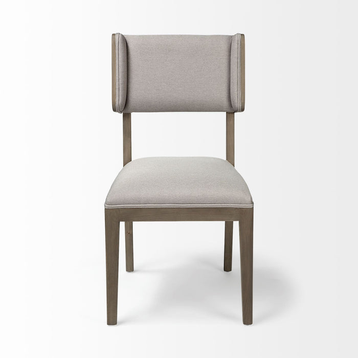 Upholstered Fabric Open Back Side Chairs (Set of 2) - Light Gray