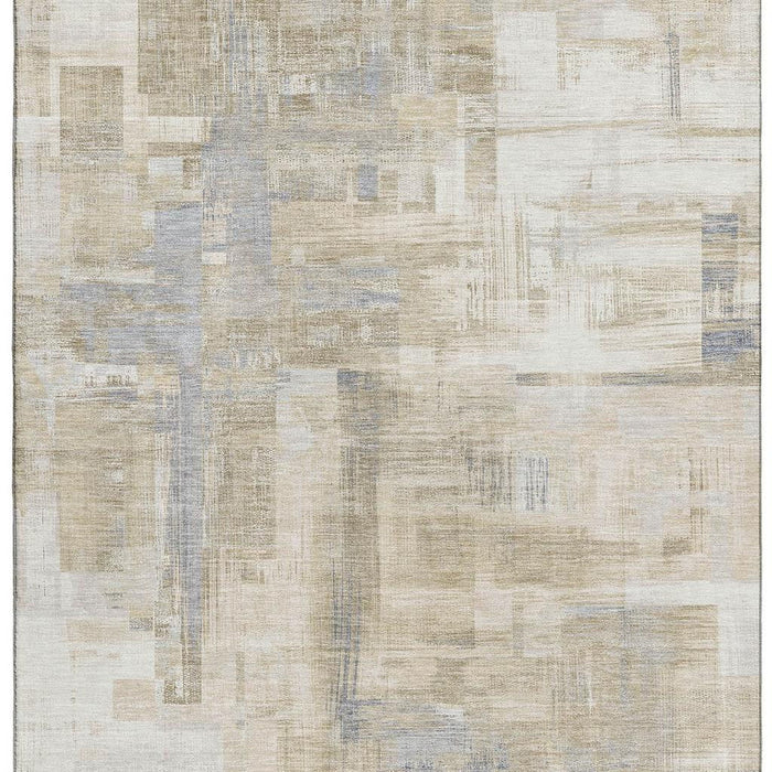 10' X 14' Abstract Washable Area Rug With UV Protection (693084) - Ivory / Beige / Gray