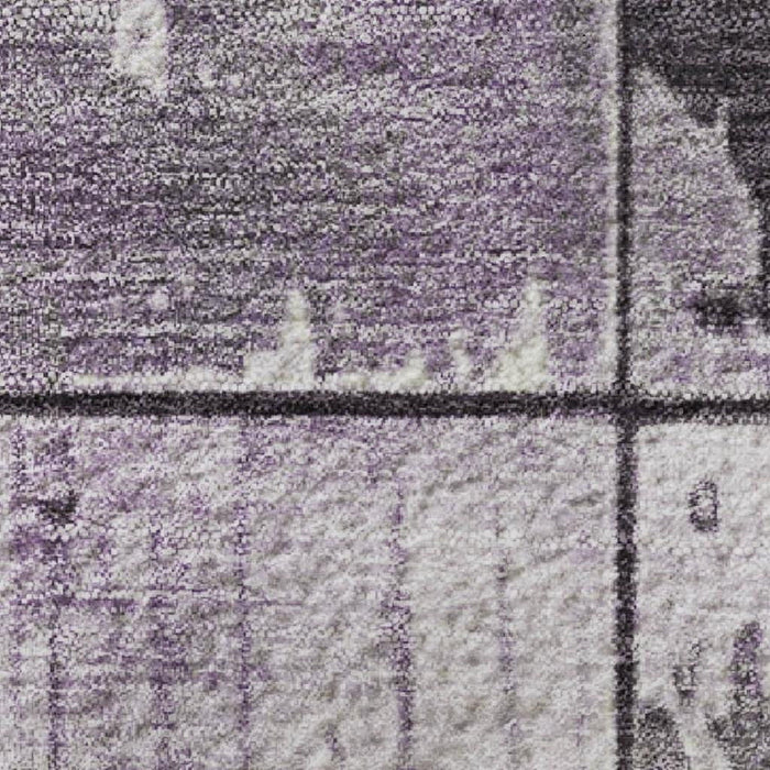 10' X 14' Geometric Washable Area Rug With UV Protection (706559) - Purple / Gray
