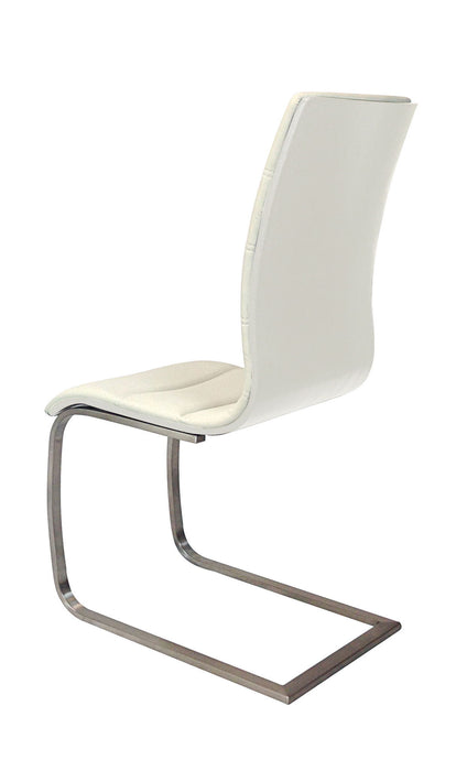 Upholstered Dining Side Chairs (Set of 2) - White / Silver