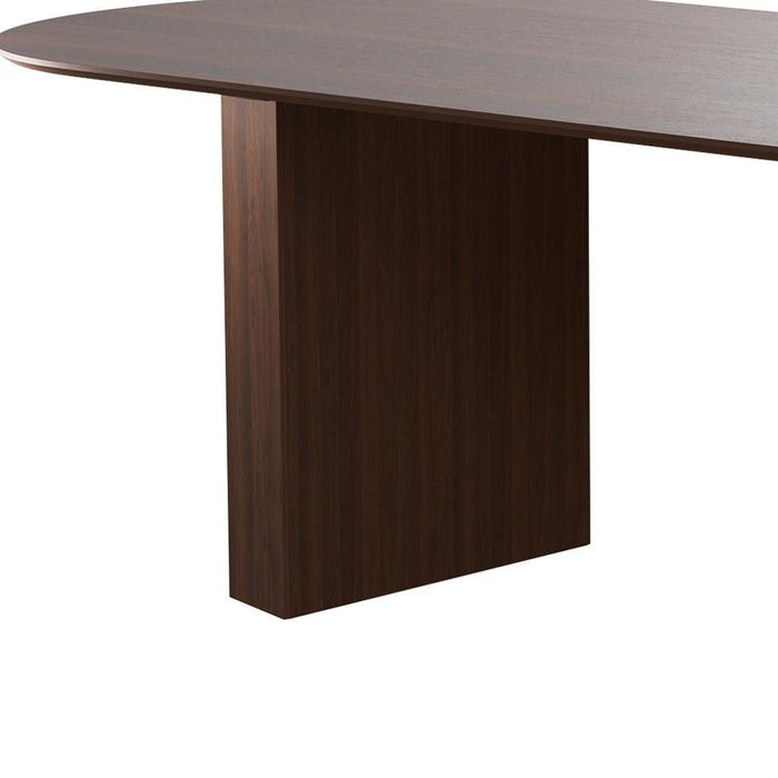 86'' Double Pedestal Base Oval Dining Table - Walnut