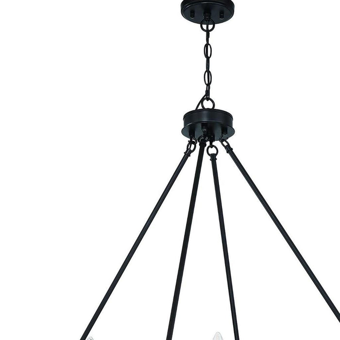 Candle Style Twelve Light Metal Dimmable Chandelier - Black / White