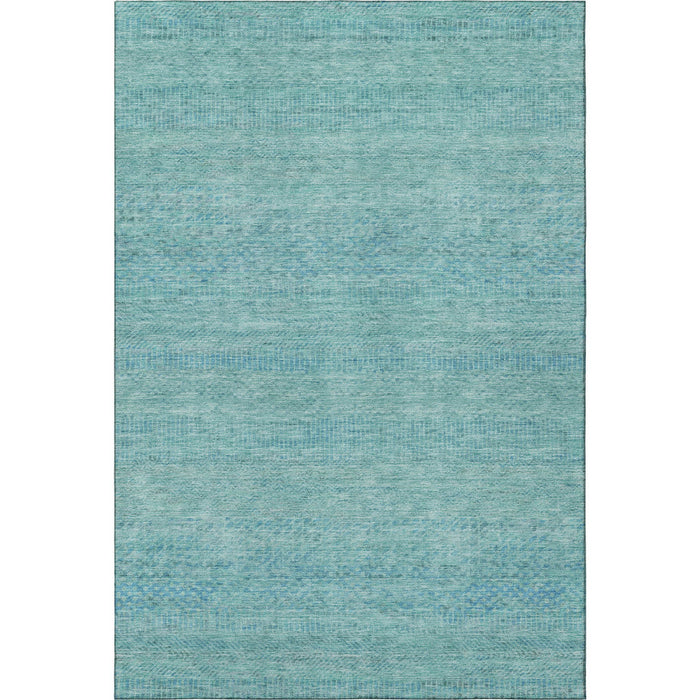10' X 14' Striped Washable Area Rug With UV Protection (695486) - Aqua / Teal